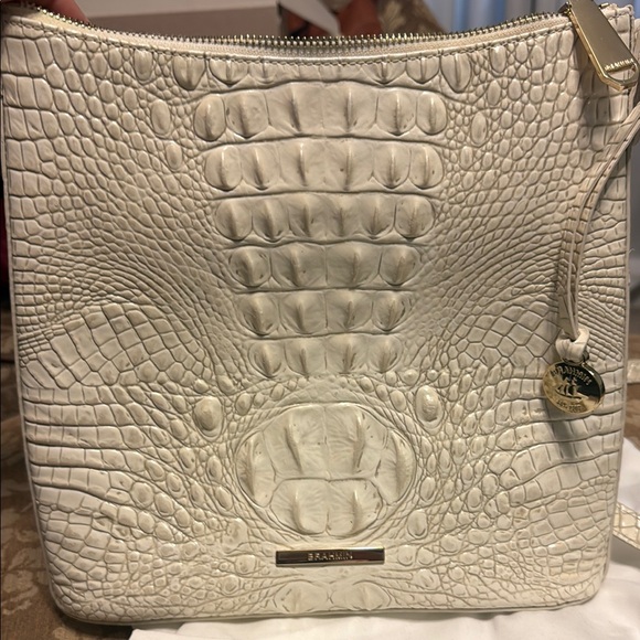 Brahmin Cream Crossbody Bag with Crocodile Texture - Picture 5 of 5